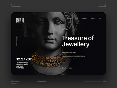 Indian Jewellery Brand - Concept Jewellery dark design design elements fashion jewllery design landing page minimalistic typography ui user interface ux website