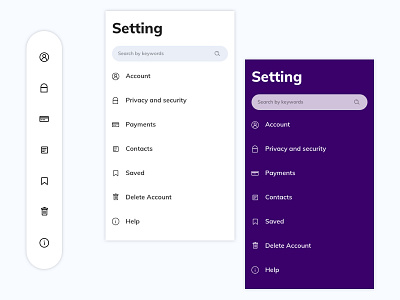 Settings Screen app app design clean dark design explore icon illustration layout minimal typography ui ux vector