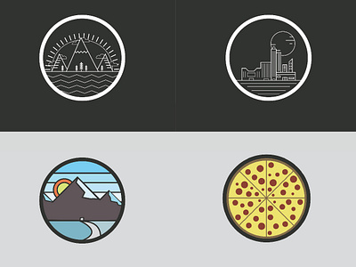 Weekly Favorites #04 branding flat design icon illustration logo logo design minimalism monoline mountain nature pizza vector