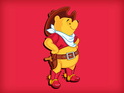 Cute Cowboy!!! bear beard cartoon cartoon illustration character cool cowboy cute disney disney art fancy dress fun funny honey illustration pooh teddy vector winnie the pooh