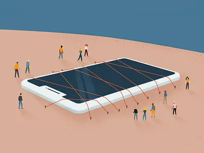 Tech Regulation adobe agency character clean design flat illustration minimal mobile people phone regulation smartphone vector