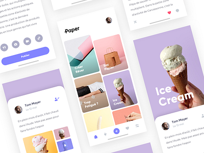 Paper App application application mobile designer follow freelance freelance design grade level mobile news publish ui design ux design