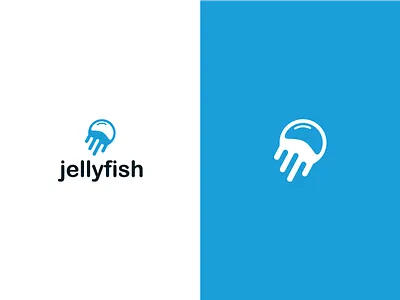 Jellyfish abstract app cosmic design flat icon logo mark vector
