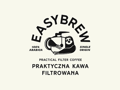 EasyBrew apparel badge brand branding branding agency coffee concept craft design icon identity illustration lettering logo minimal packaging retro sloth typography vintage