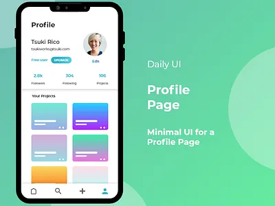 Profile Page adobe adobe xd app application daily ui daily ui 006 mockup profile profile card profile design profile page