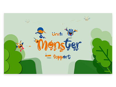 Monster Banner Final app branding design designshare icon illustration monster monster support typography ui vector web