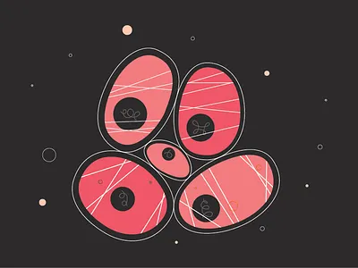 A few cells 2d animation cells design flat illustration science technology