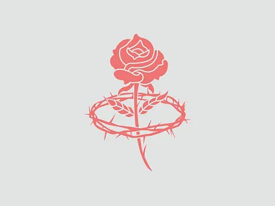 A Thorn To Your Rose dark floral flower goth illustration merch minimalist nature pink rose shirt design simple tattoo thorn