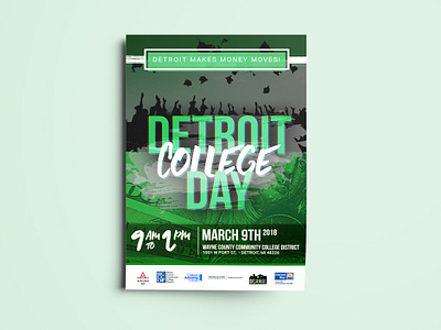 Detroit College Day - Detroit Makes Money Moves - Flyer Design branding dcan detroit college detroit graphic designer detroit makes money moves detroit website designer flat design flyer illustration illustrator mailer photshop vector