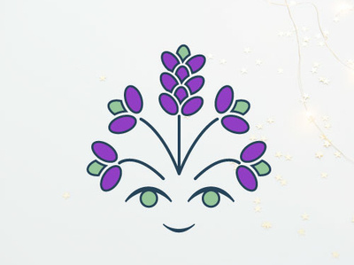 Lavender Flower Girl art brand flat flower flower logo flowergirl girl green icon illustration illustrator lavender leaf logo smile uidesign vecor vector vector art violet