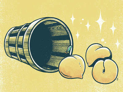 James Nainsmith - Basket of peaches basket basket ball basketball design draw editorial illustration magazine peach prensa press