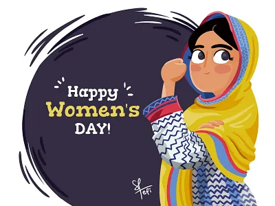 Women's day activist character day female femenine feminism flat freepik girl hero illustration malala pakistan power vector woman women