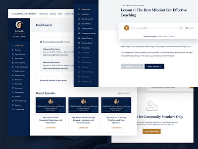 Coaching for Leaders dashboard gold member member area membership navy