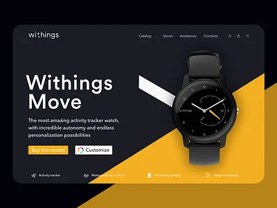 Landing page concept branding concept design e comerce grid header hero homepage interace landing layout shop site sketch typography ui ux ui watch web website