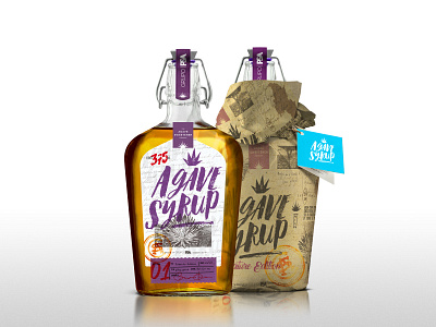 Agave Syrup Packaging Design agave branding food label lettering organic package package design packagedesign