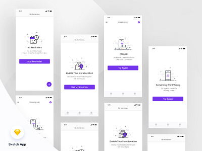 Empty State UI Kit 1st shot admin dashboard admin panel android app branding crm dashboad debute design empty states flat minimal mobile shopping status update ui ui kits ux vector