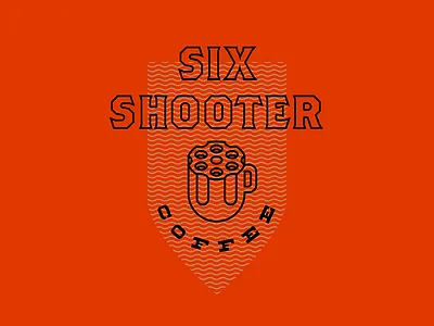 Six Shooter Coffee Logo branding coffee gun identity logo mug