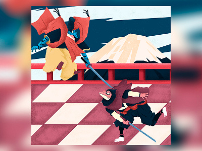 Ninja battle battle character colors flat illustration illustrator japan ninja ukiyoe vector