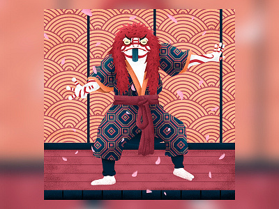 Kabuki character colors flat illustration illustrator japan kaeru show ukiyoe vector