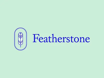 Featherstone Logo feather icon line logo minimal type