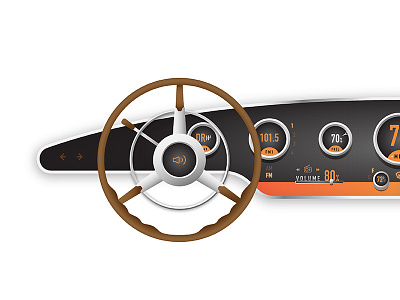 Plymouth's 1954 Belmont Dashboard - Detail 2 car classic dashboard gauges interface plymouth screen touchscreen ui