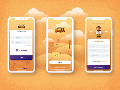 Treasure Hunters Mobile Game Concept avatar graphic design illustration mobile app mobile game treasure hunters uidesign ux design ux ui design vector