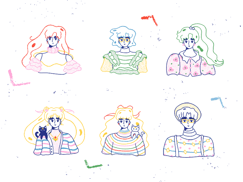 Moonlight Legend design drawing gif illustration line art loop motion sailor moon