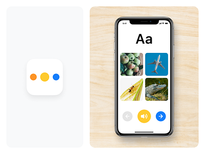 ABC – Look & Listen abc alphabet app children education icon kids learning minimal mobile simple ui design