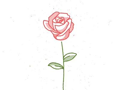 Rose distressed flower illustration rose