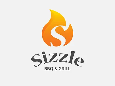 Sizzle Barbeque & Grill Logo bbq logo daily logo daily logo challenge fire logo flame logo grill logo logo logo design sizzle