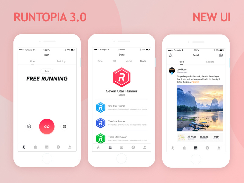 RUNTOPIA 3.0 by leizhou on Dribbble