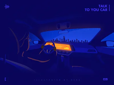 driving in the night illustration
