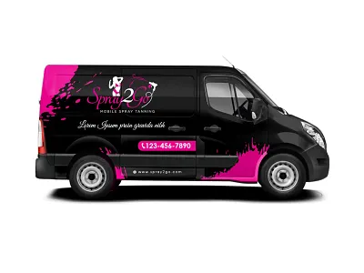 Spray 2 Go Van Wrap car car wrap design mobile spray services van spray tanning van van cover van wrap