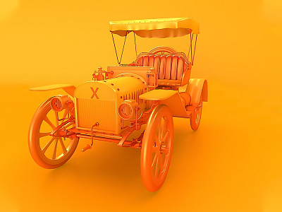 Vintage Car 3d 3d art 3d artist animation 3d app branding c4d car cinema 4d color design dribbble graphic illustration modeling orange render vintage