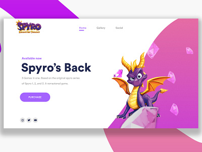 Spyro Webpage app art branding character communication design graphic design illustration image landing page landing page design social social networks ui user experience user interface ux web web design website