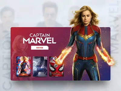Caption Marvel Landing Page Freebie concept figma illustration ironman landing page marvel responsive superhero ticket booking ui user interface ux