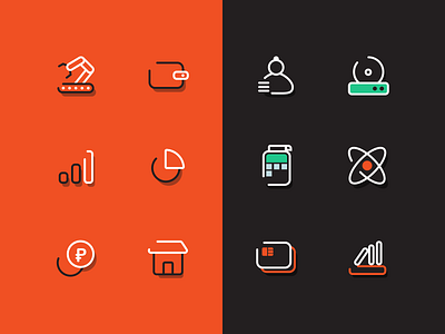 Color version book evotor green hr icon line market money outline pack place production red set style terminal