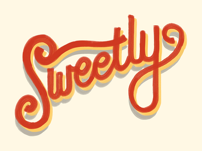 Sweetly 3dtype lettering monoline script typography yeg