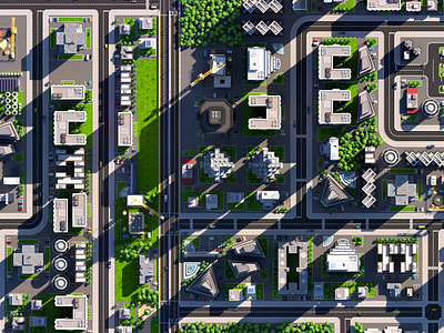 Low Poly City Aerial View 3d 3d art 3dsmax building car cartoon city illustration isometric low poly lowpoly lowpolygon poly art polyart polygon polygon art polygonal road skyscrapers tree