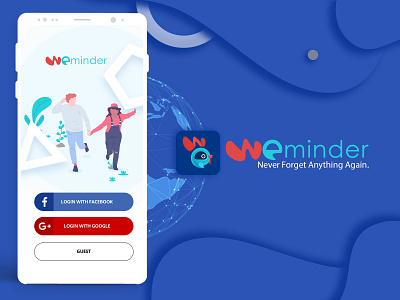Weminder Login app app branding design login design uiuxdesign