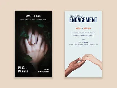 Engagement Invitation art card clean design event graphic design invitation minimal mobile typogaphy ui