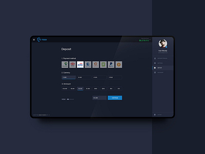 Deposit pages. TJ TECH blockchain coin crypto cryptocurrency dashboard exchange interface material ui ux web website