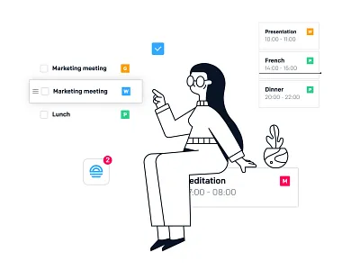 Dawn Illustration app calendar character corporate design illustration ios todo vector web