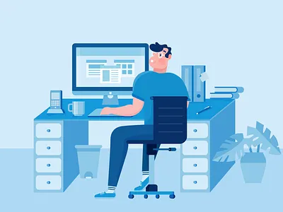 RoboMG - CYBERSECURITY 02 character character design colour computer systems cooperation data illustration interconnected systems internet office online online environment people protection secure streamline team training vector work