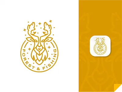 Forest n Fishing Logo adventure logo ashmbuh branding deer deer logo fish fish logo fishing forest graphic design identity logo logo design logo design concept minimalist modern logo outdoor symbol