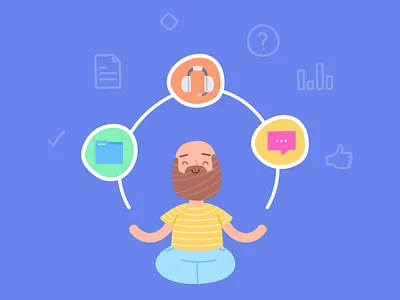 Super Zen Teamwork User branding character chill illustration product relax zen
