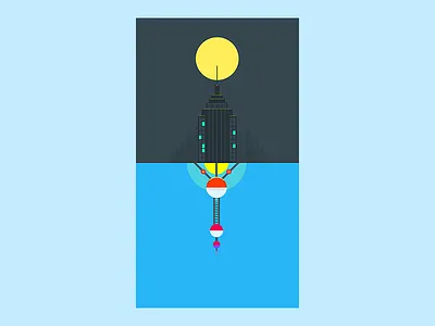 Shanghai to New york illustration