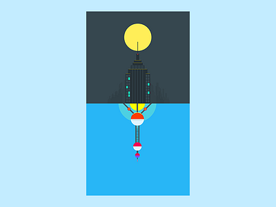 Shanghai to New york illustration