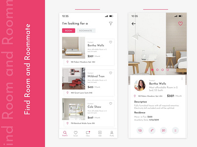 Find Room and Roommate branding design dribbble typography ux website