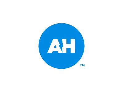 Alex Horncliff - Logomark Design a h initials ah monogram blue and white bolt mark electric symbol energy logotype lightning bolts logo lounge logolounge 11 logovolt negative space thunder negative space volt
